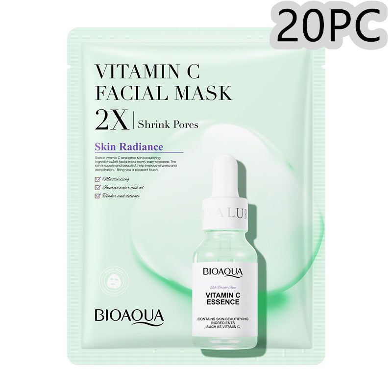 Hydrating Face Sheet Mask - Collagen Hyaluronic Acid Vitamin C Facial Masks 30g