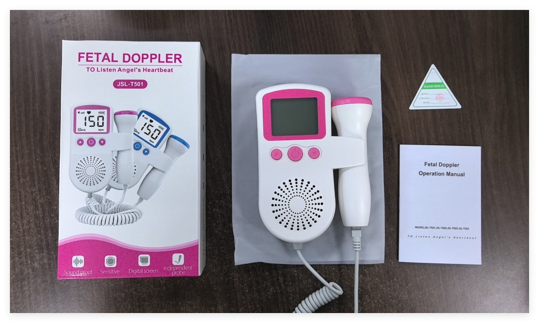 Fetal Doppler Heart Rate Monitor - CE Certified Home Pregnancy Baby Heartbeat Detector